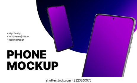 Editable Smartphone Mockup for Device, App, UI Advertisement. Vector illustration