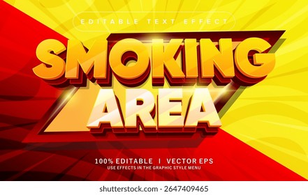 editable smoking area vector text effect with modern style design