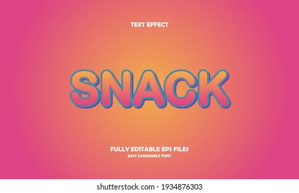 editable snack text effect vector