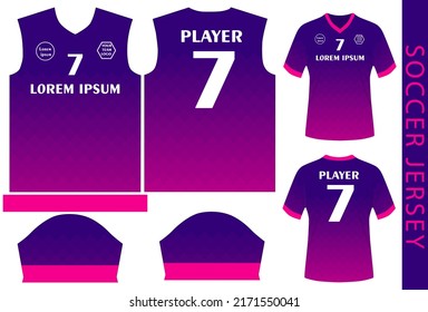 plantilla editable de diseño de jersey de fútbol con patrón y burla