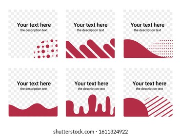 Editable social media abstract post template. Social banners for Digital Marketing. Banner with waves decoration. Liquid style posters.