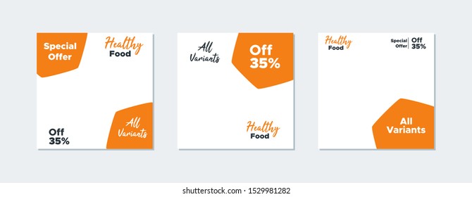 Editable Social media banner flat illustration. Social media post with orange color concept suitable for food promotion  