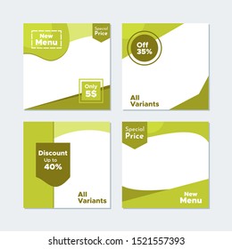 Editable Social media banner. Social media post with green, lime color concept suitable for products promotion. Discount, big sale promotion banner 