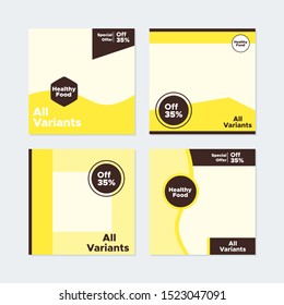 Editable Social media banner. Social media post with yellow and chocolate concept suitable for business promotion  