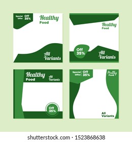 Editable Social media banner. Social media post with green concept suitable for healthy food promotion  