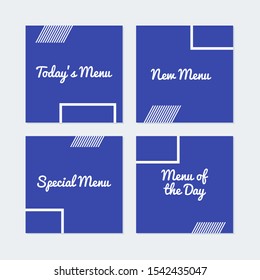 Editable Social media banner. Social media post with purple color concept and geometric,repeated line shape. Suitable for food promotion. Discount banner template illustration