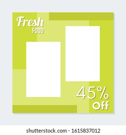 Editable Social media banner. Social media post with lime or green color concept. Suitable for food promotion. Sale banner template illustration