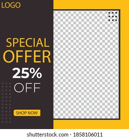 editable social media banner post template