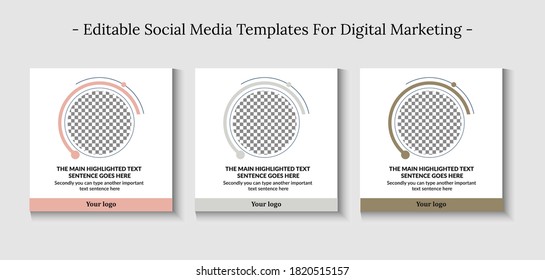 Editable Social Media Banner Templates for Digital Marketing.