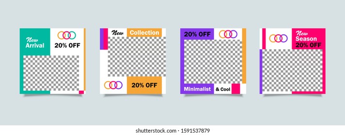 Editable Social Media Banners Template Design. Use for Digital Marketing, Promotion Brand Fashion, and etcetera. - Vector.
