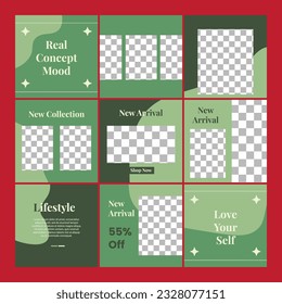 Editable Social Media Design Post Template, With Green Color Theme. Suitable for Posts, Sale Banners, Advertising, Product Promotion, Business, Corporate, Fashion.