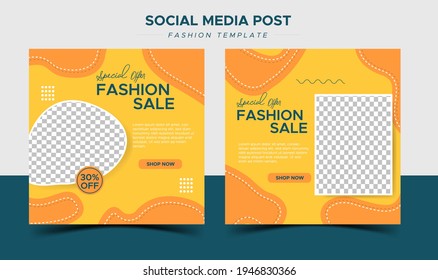 Editable social media fashion post templates. social media banner ads