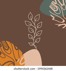 Editable social media frames, post templates. Boho elegant square background. Elegant, aesthetic layout for business. For fashion shops, beauty brand. Earthy colors