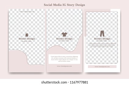 Editable social media instagram story template design frame background in Cute soft feminine fashion clothing 