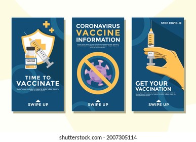 Editable Social Media Instagram Story Frame Template. Health And Handling Of Covid 19, Immediate Recommendation For Vaccines. Simple And Modern Instagram Post.