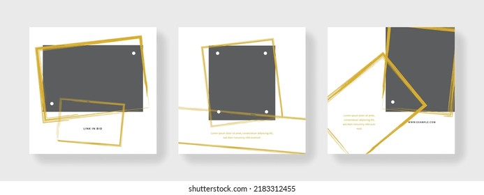 Diseños de medios sociales editables, banners web cuadrados para redes de negocios, fondo vectorial para la marca, presentación online minimalista para el marketing digital, plantillas móviles universales, maquetas postales