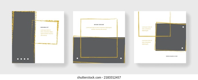 Editable social media layouts, square web banners for business networks, vector background for branding, minimalist online presentation for digital marketing, universal mobile templates, post mockups