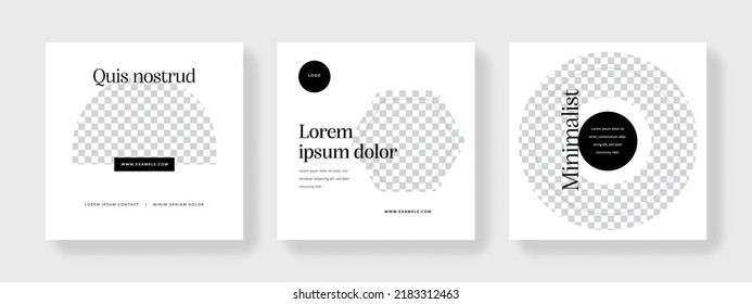 Editable social media layouts, square web banners for business networks, vector background for branding, minimalist online presentation for digital marketing, universal mobile templates, post mockups