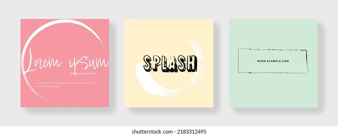 Editable social media layouts, square web banners for business networks, vector background for branding, minimalist online presentation for digital marketing, universal mobile templates, post mockups