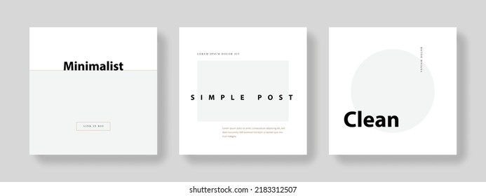 Editable social media layouts, square web banners for business networks, vector background for branding, minimalist online presentation for digital marketing, universal mobile templates, post mockups