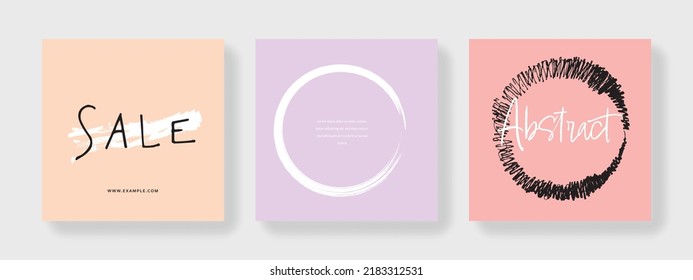 Editable social media layouts, square web banners for business networks, vector background for branding, minimalist online presentation for digital marketing, universal mobile templates, post mockups
