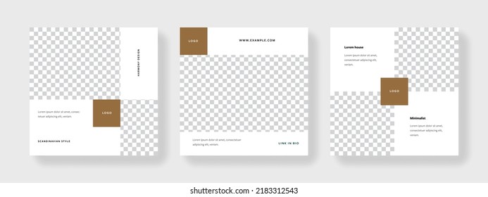 Editable social media layouts, square web banners for business networks, vector background for branding, minimalist online presentation for digital marketing, universal mobile templates, post mockups