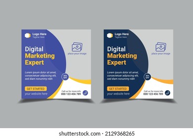 Editable social media post banner template for Business. Promotional web banner for social media. Easy to use unique modern promotion web banner corporate business marketing. professional design