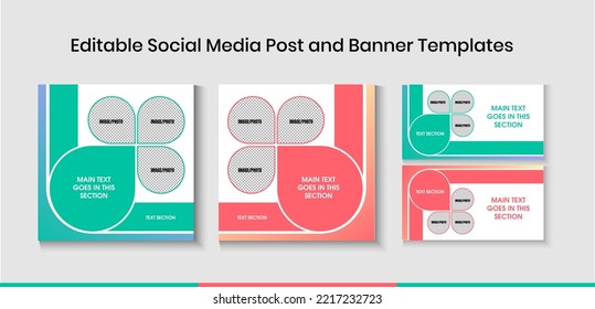 Editable Social Media Post and Banner Templates for Digital Marketing.