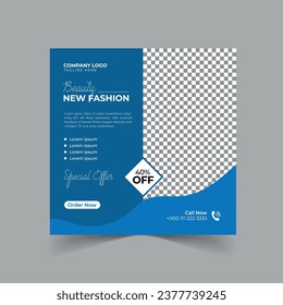 Editable Social Media Post Banners for Marketing. Promotion Brand Fashion