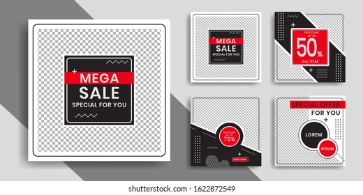 Editable Social media post. Fashion Banner ad template