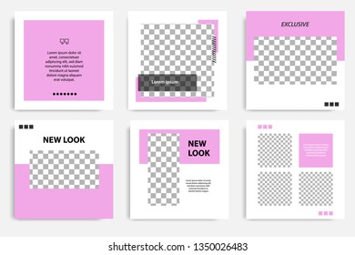 Editable social media post template. Minimalist purple stripe line in white background. Modern geometric shape pattern style, trendy and minimal design background.