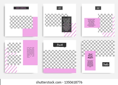 Set Square Editable Social Media Post Stock Vector (Royalty Free ...