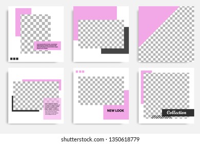 Editable social media post template. Minimalist purple stripe line in white background. Modern geometric shape pattern style, trendy and minimal design background.