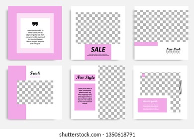 Editable social media post template. Minimalist purple stripe line in white background. Modern geometric shape pattern style, trendy and minimal design background.