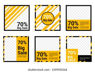 Editable social media post template. Banners for technical social digital marketing.