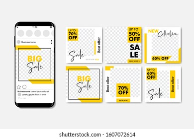 Editable Social Media Post Template Banners for Digital Marketing, promotion, advertising, stories. Vector illustration