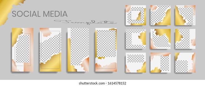 Editable social media post template. instagram story collections and post frame. Collage. Giveaway. layout. Mock up for marketing promotion. cover. banner. Social networking background. square puzzle.