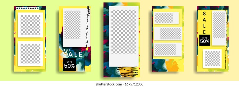 Editable social media post template. instagram story collections and post frame. Collage. Giveaway. layout. Mockup for marketing promotion. cover. banner. Social networking background. square puzzle.