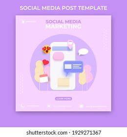 editable social media post template. 3D social media banner ads.