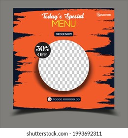 Plantilla de publicación de medios sociales editable, plantilla de medios sociales de comida rápida para restaurante, hamburguesa, pizza, cartel o afiche, Diseño de volante. Diseño de la carta del restaurante.