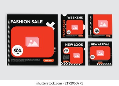 Editable social media post template for fashion sales. Square graphic banner for online advertising and digital marketing. Suitable for social media posting and web internet advertising.