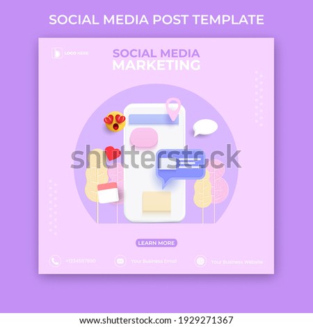 editable social media post template. 3D social media banner ads.
