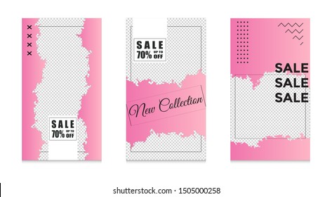 Editable social media post templates, Facebook stories, Instagram story collections and post frame, layout designs, Mockup for marketing promotions, covers, banner, backgrounds, square puzzles, vector