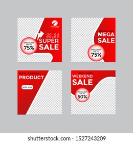 Editable social media post templates, Facebook stories, Instagram story collections and post frame, layout designs, Mockup for marketing promotions, covers, banner, backgrounds, square puzzles, vector