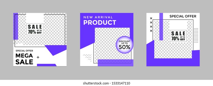 Editable Social Media Post Templates, Facebook Stories, Instagram Story Collections And Post Frame, Layout Designs, Mockup For Marketing Promotions, Covers, Banner, Backgrounds, Square Puzzles, Vector