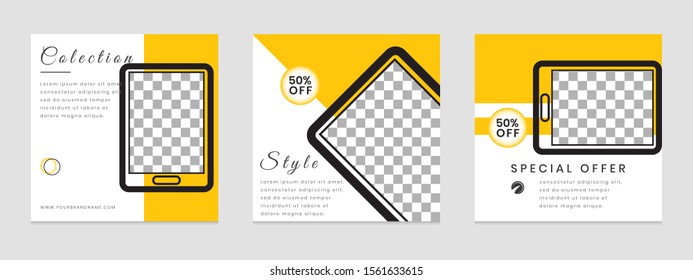 Editable social media post templates, Facebook stories, Instagram story collections and post frame, layout designs, Mockup for marketing promotions, covers, banner, backgrounds, square puzzles, vector