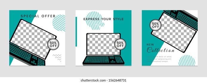 Editable social media post templates, Facebook stories, Instagram story collections and post frame, layout designs, Mockup for marketing promotions, covers, banner, backgrounds, square puzzles, vector