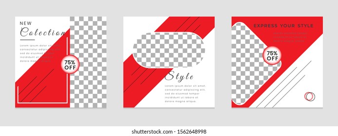 Editable social media post templates, Facebook stories, Instagram story collections and post frame, layout designs, Mockup for marketing promotions, covers, banner, backgrounds, square puzzles, vector