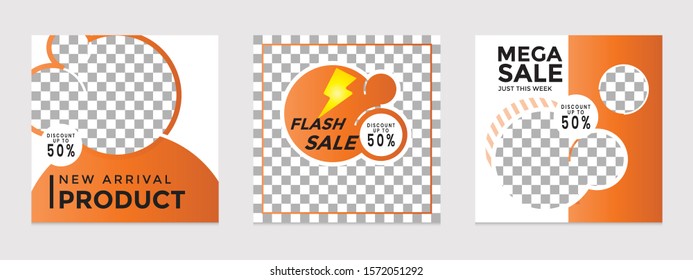 Editable social media post templates for digital marketing promotions. frames, stories in puzzles, backgrounds, banners, vector illustration elements