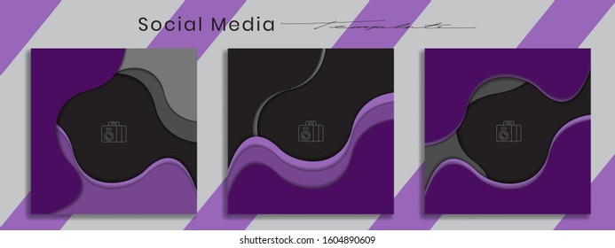 Editable social media post templates, Facebook stories, Instagram story collections and post frame, layout designs, Mockup for marketing promotions, covers, banner, backgrounds, square puzzles, vector
